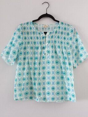 BELLEROSE cotton tie dye floral print blouse